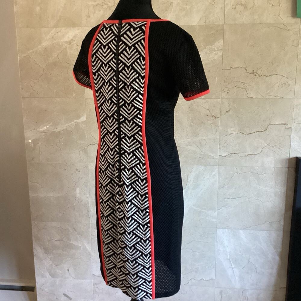 Yoana Baraschi Runway Dress 6 Black White Geometric Mesh Panel Colorblock Fall - Picture 6 of 11